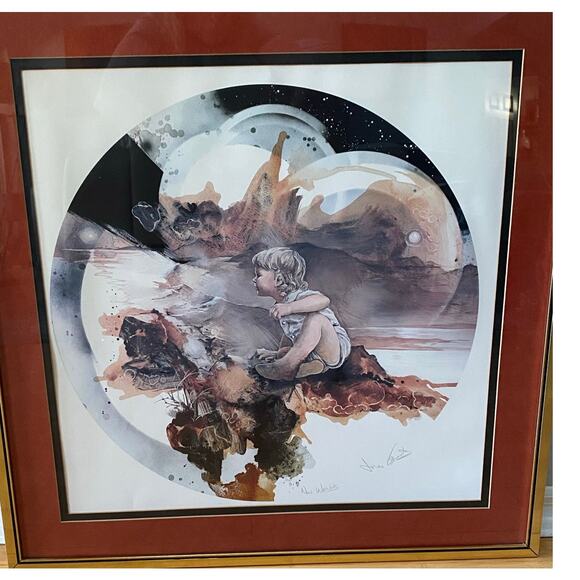 "New Worlds" by Jonas Gerard, signed‎ Lithograph framed and matted 31 x31 - Picture 3 of 9